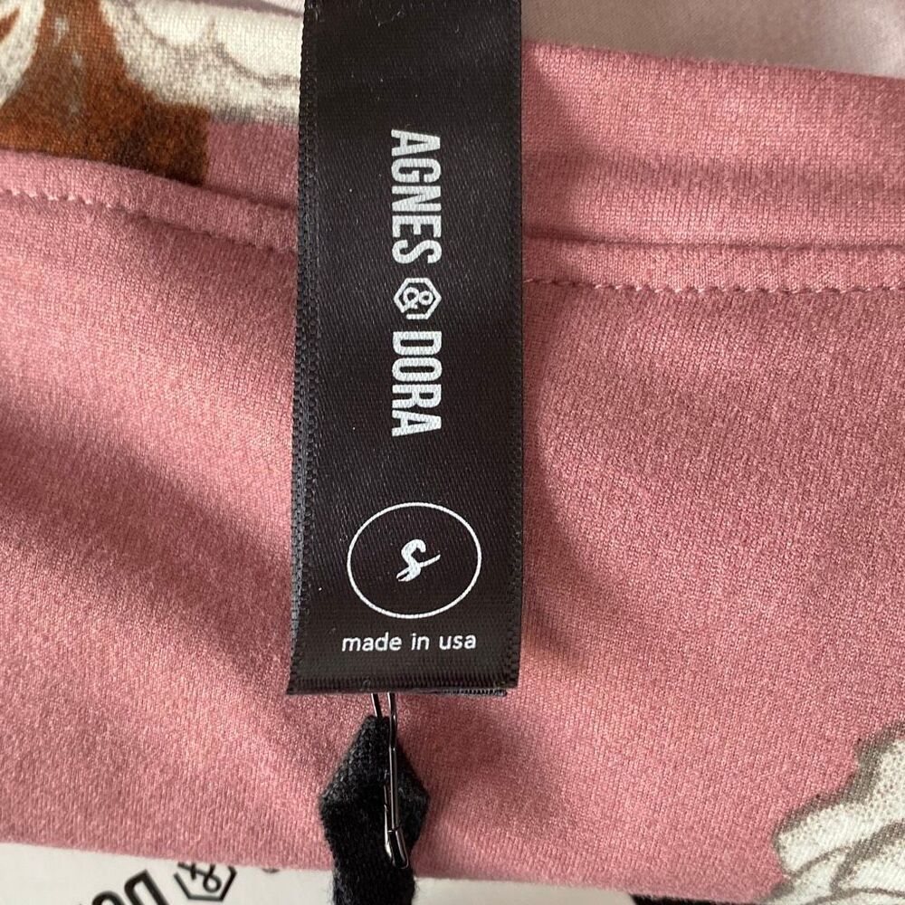 AGNES & DORATM Asymmetrical Tunic Baby Suede Mauve Floral Sz Small NWT/001 - Picture 8 of 9